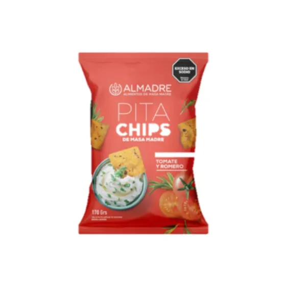 ALMADRE - PitaChips Masa Madre Sab Tomate & Romero x 170 Grs.