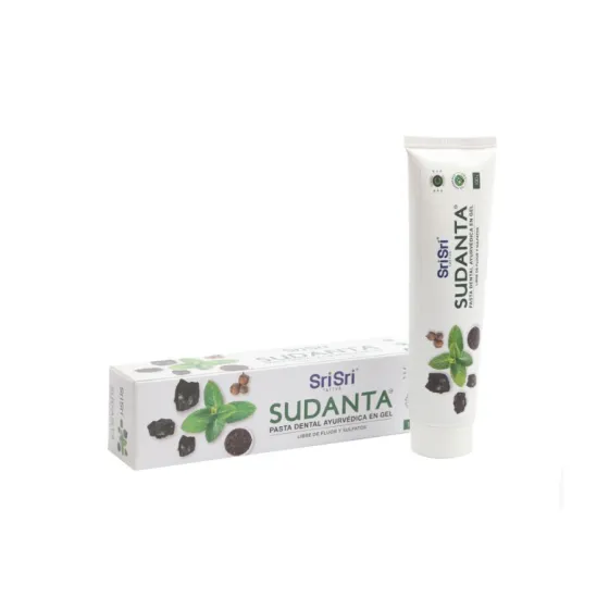 SRI SRI - Sudanta Gel Menta - Pasta Dental Ayurvedica sin fl&uacute;or 100g