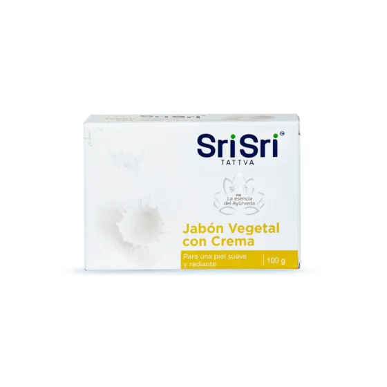 SRI SRI - Jabon Ayurv&eacute;dico Vegetal con Crema de Leche 100g